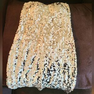 Lily Rose Sequined Silver Dress